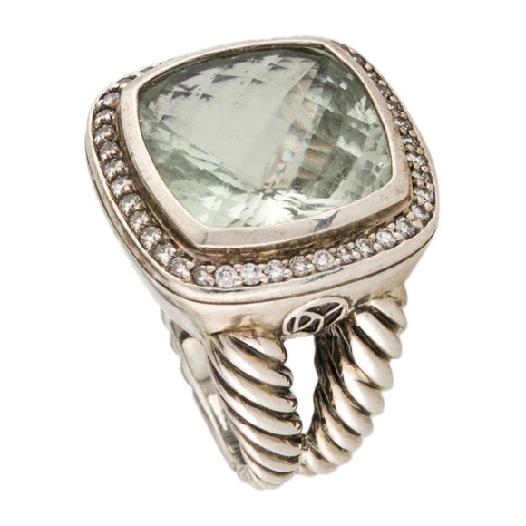 DAVID YURMAN STERLING SILVER 925 PARASIOLITE & DIAMOND ALBION RING - Picture 3 of 6